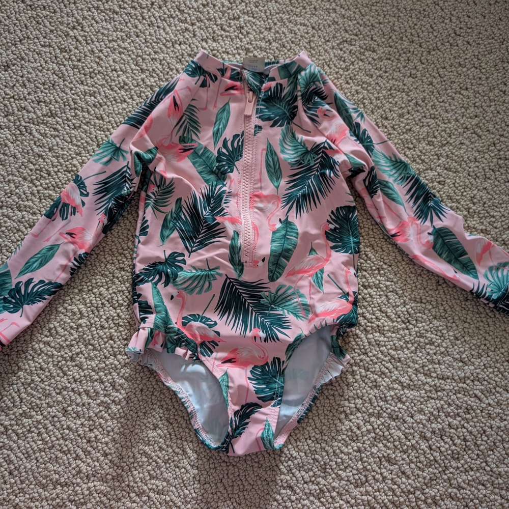 Old Navy Pink and Green Kids Rashguard